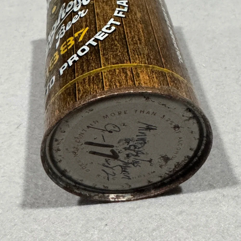 Berghoff Beer‎ Can 12oz Brown Wood Grain Vintage Pull Tab Flat Top
